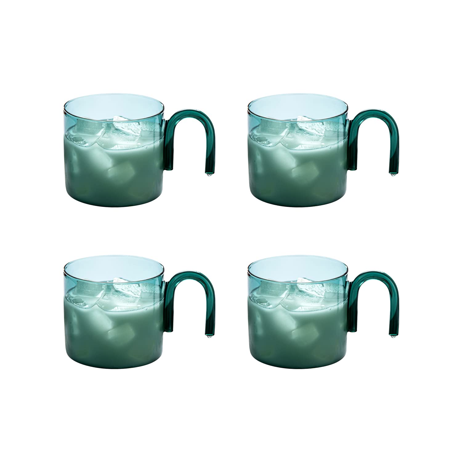 Taza de café, taza de café de vidrio con asa, taza de cereales de desayuno resistente al calor for espresso, latte, moca, capuchino, cereales, yogur, bebidas frías o calientes, regalo de cumpleaños, o
