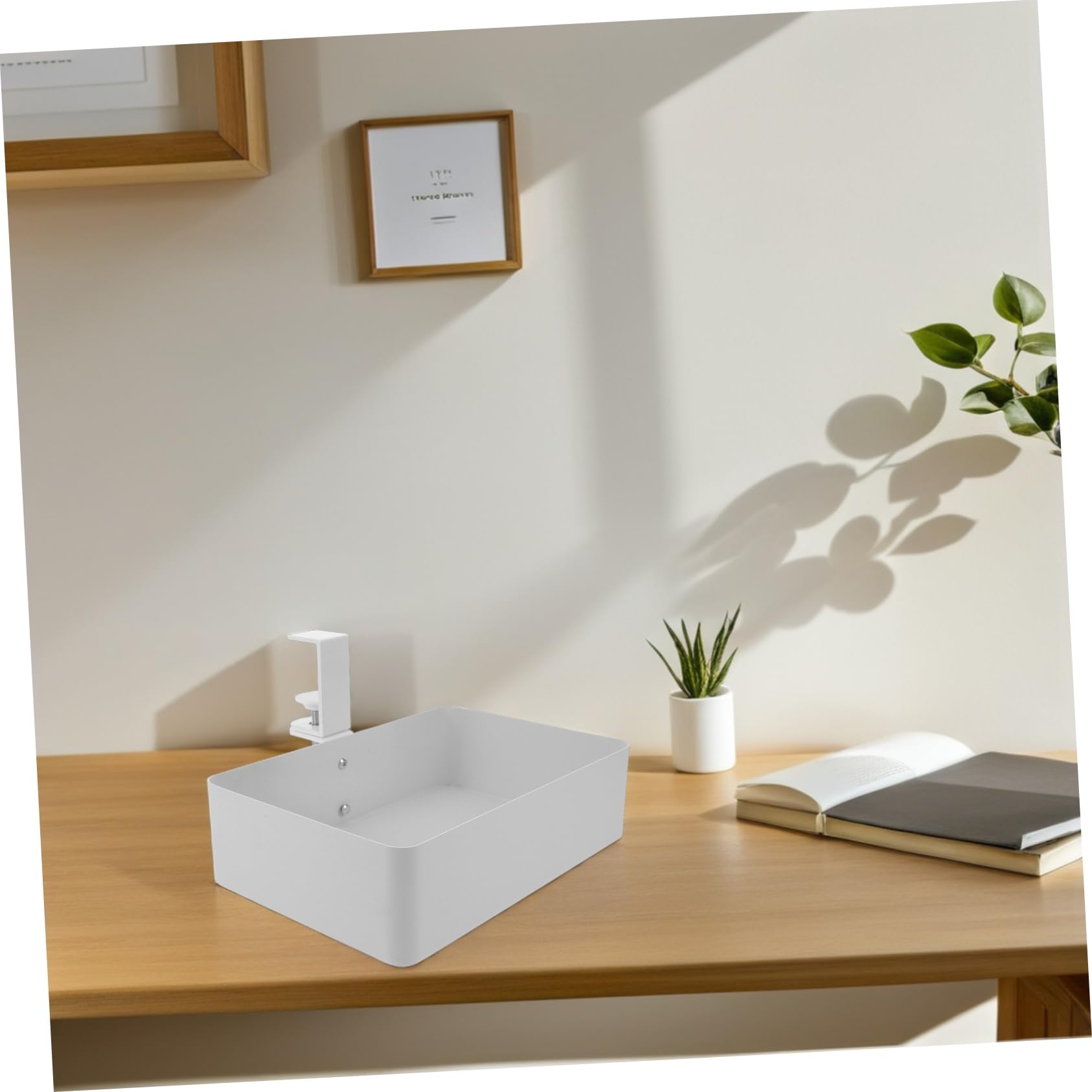 Operitacx Cestino Portaoggetti in Metallo da Appendere Sott Scrivania Mensola Contenitore per Piccoli Spazi in Cucina e Bagno Organizer Multifunzione