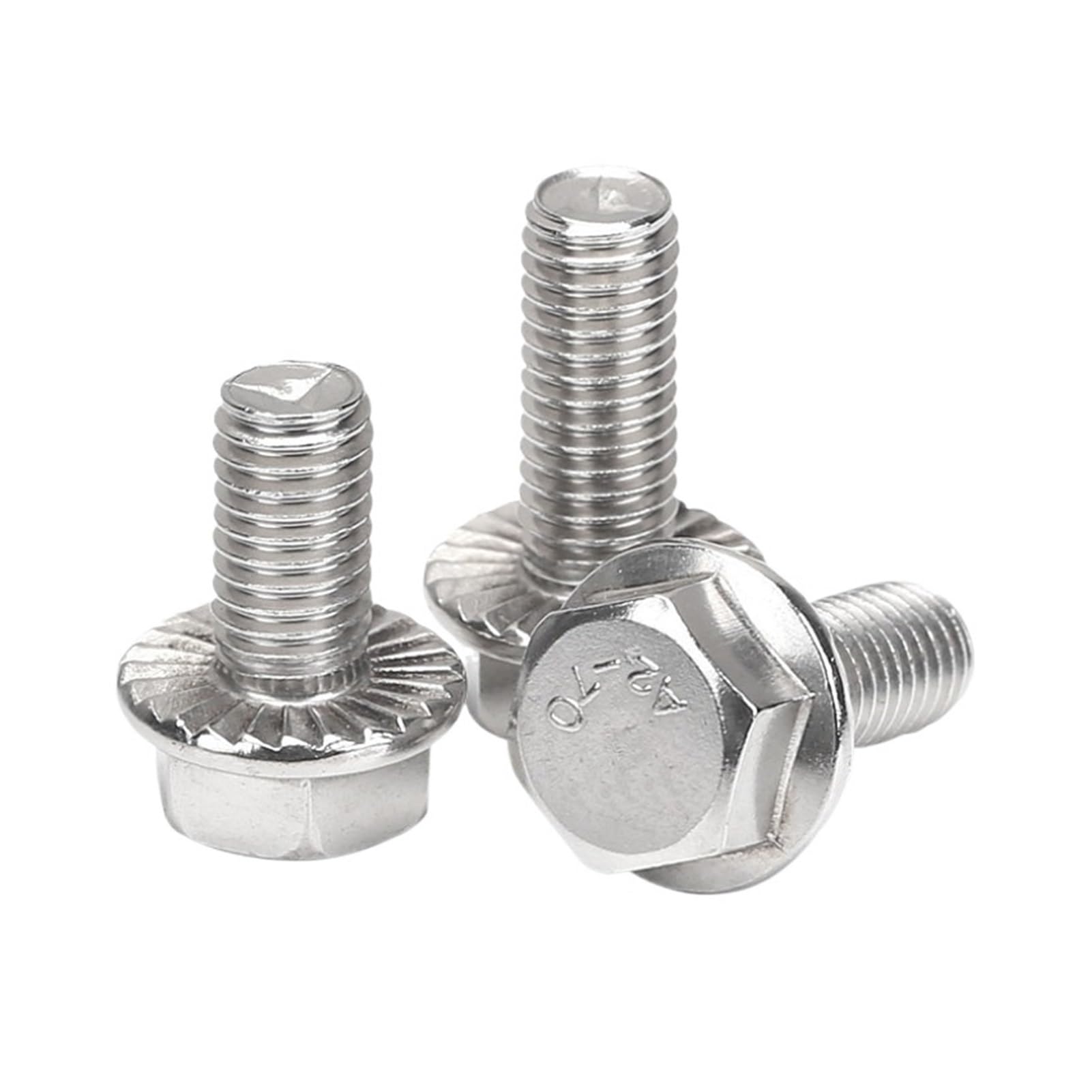 10 pz/lotto A 2-70 In Acciaio Inox Testa Esagonale Con Flangia Seghettata Vite Rondella Esagonale BoltM5 M6 M8 M10 M12(16mm x10pcs,M10)