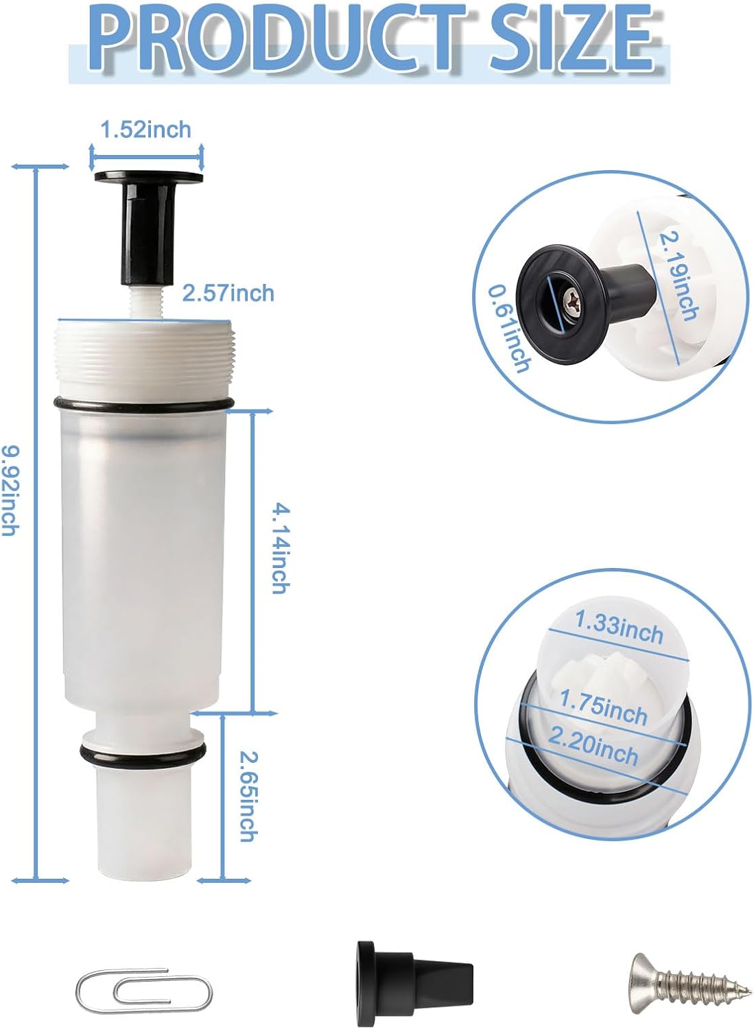 C-100500-Kit Flush Valve Cartridge Replacement & 3-in-1 Wrench ST100100,Fits M-101526-F3, M-101526-F4 & 500/501/503/504 Series Pressure Assist Tank, Duckbill Valve,Wrench & Paper Clip
