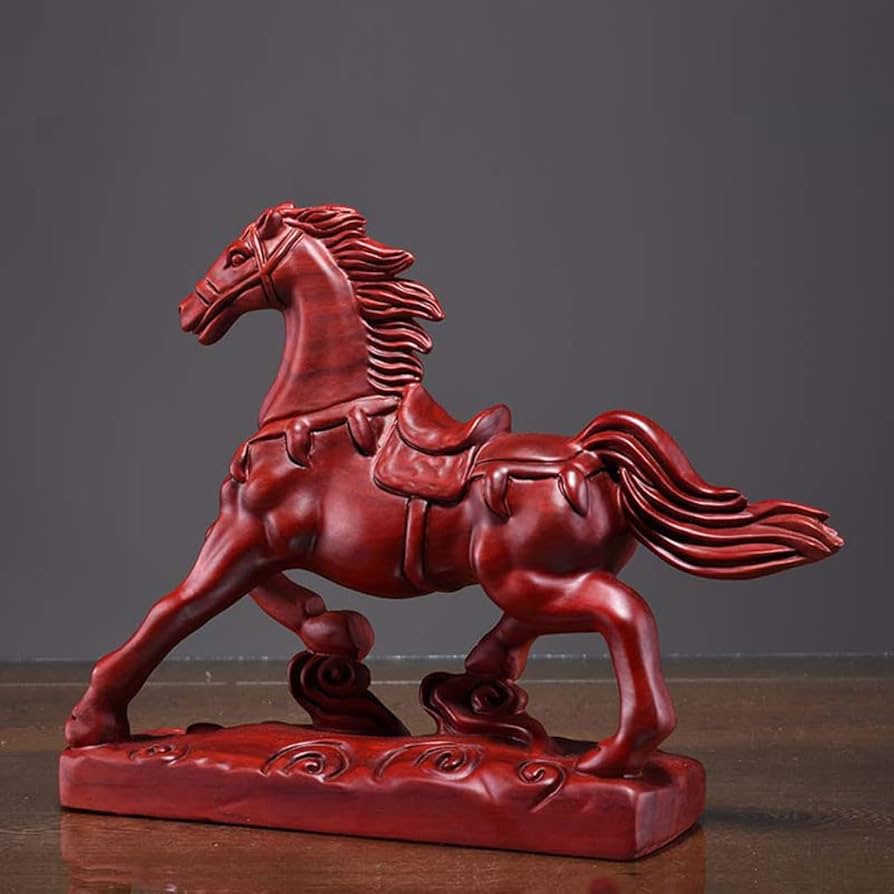 Amazon.co.jp: 木彫り 馬の置物 大きい 午の置物 干支 新年 置物