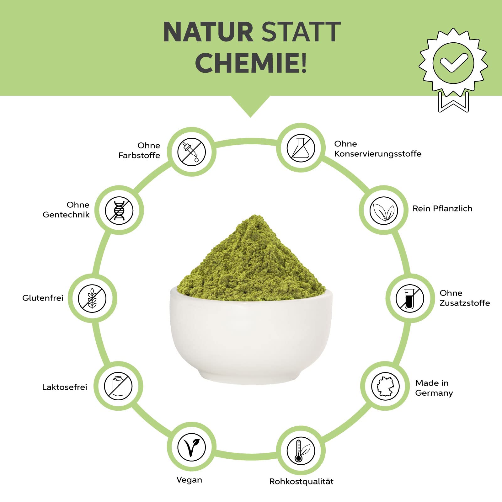Bio Matcha Pulver Tee 1kg | Premium Matchapulver | 100% rein ohne Zusatzstoffe | Der König unter den Grüntees
