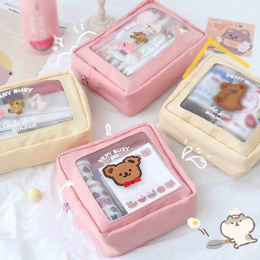 便利な透明メッシュトイレタリーバッグ、プラスチックポータブル化粧品オーガナイザーバッグ、かわいいトラベルウォッシュバッグ、実用的。