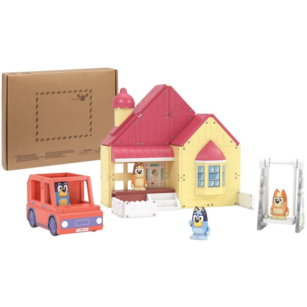TILE TOWN Bluey Heeler Home and 4WD Vehicle Magnetic Tiles Construction Building Playset + Family Figures, Kids 3-5+ - Image 3
