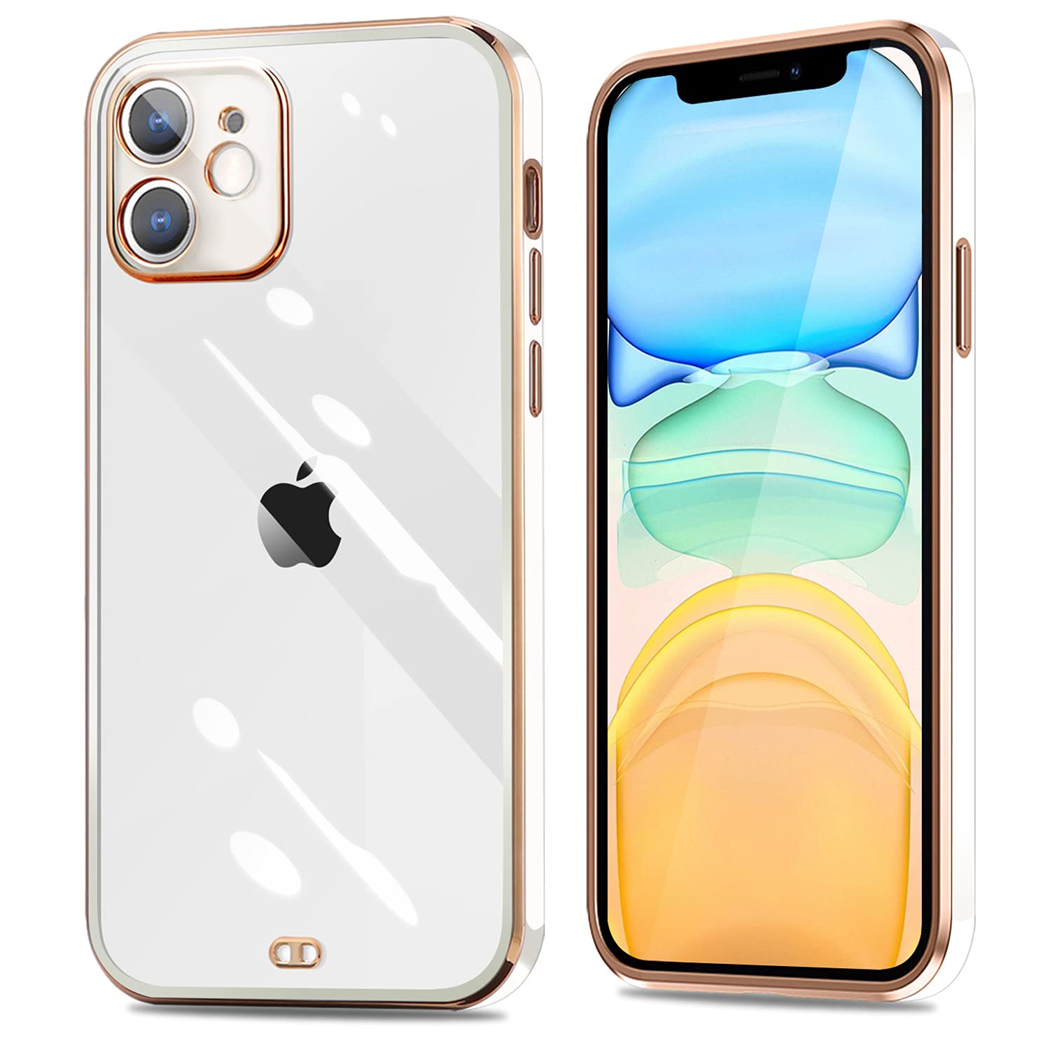 Amazon.co.jp: iPhone11 ケース クリア メッキ加工 耐衝撃 透明 TPU 