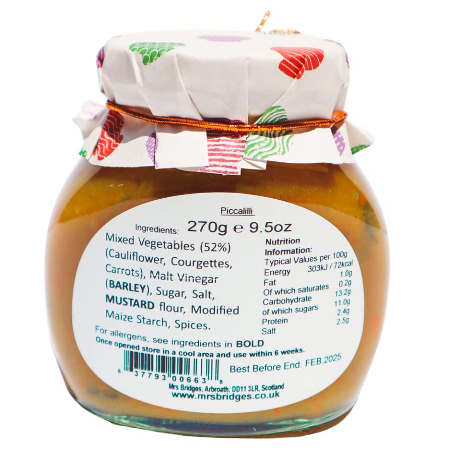 Mrs Bridges Piccalilli Vegetable Relish, 9.5 Ounce