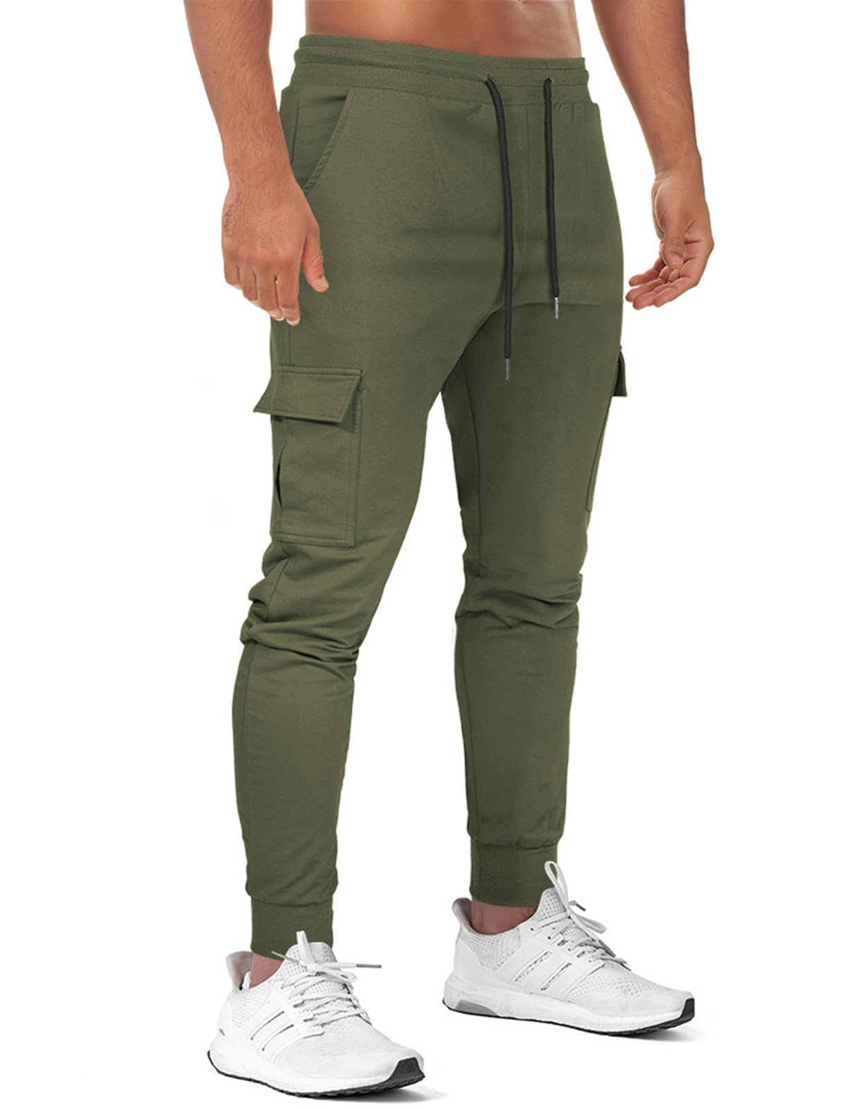 Suwangi Pantaloni Tuta da Jogging Uomo Pantaloni Cargo Joggers Palestra Sportivi Allenamento Cotone Slim Fit Comodi Elastico in Vita con Tasche Multiple