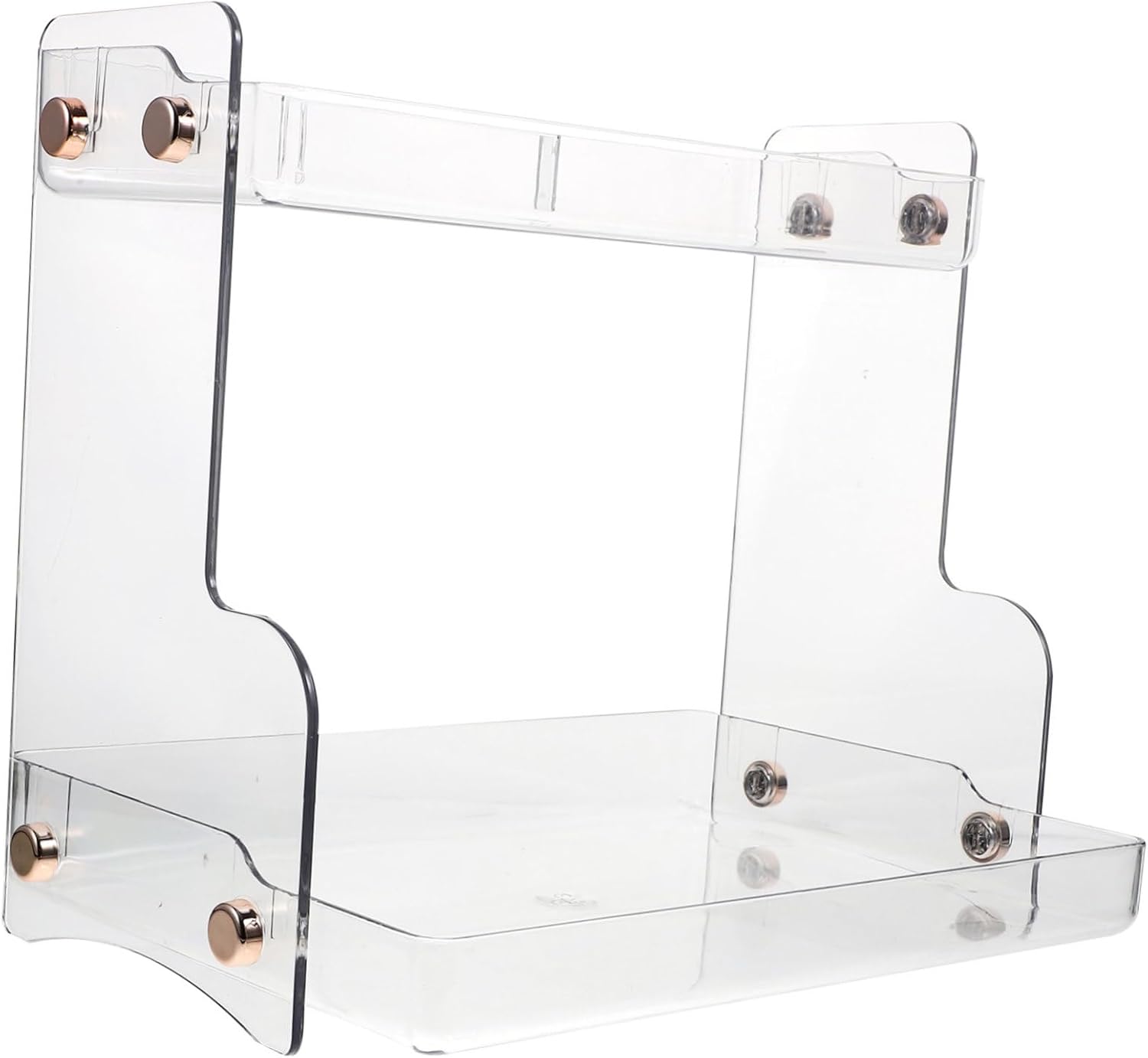 Bathroom Countertop Vanity Organizer Transparent Perfume Rack Storage Shelf for Sink Double Design Space Saving Storage for Skincare Makeup and More