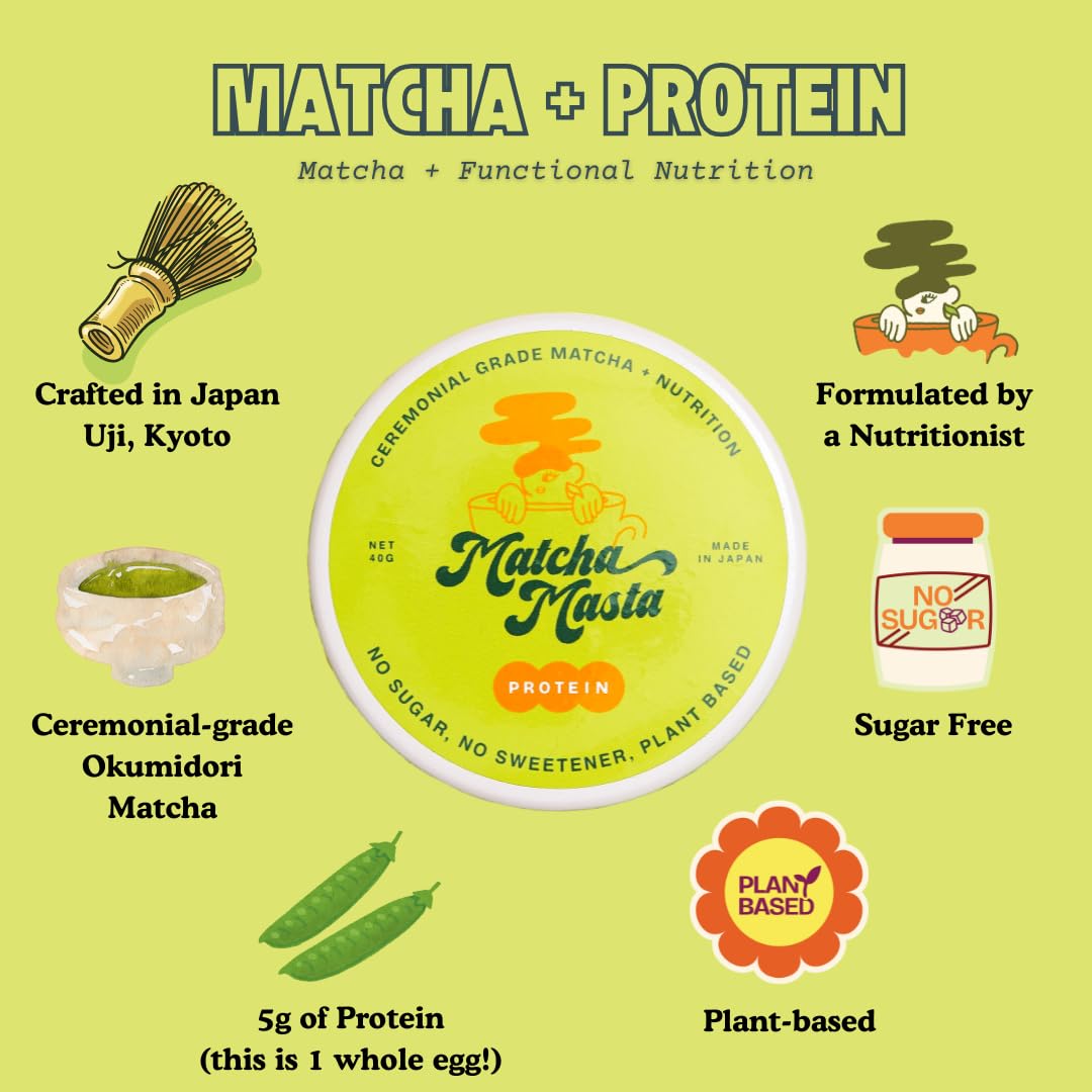Matcha Masta Matcha Protein 40g 1 41 oz Matcha Tools Kit Set Bundle — view 4