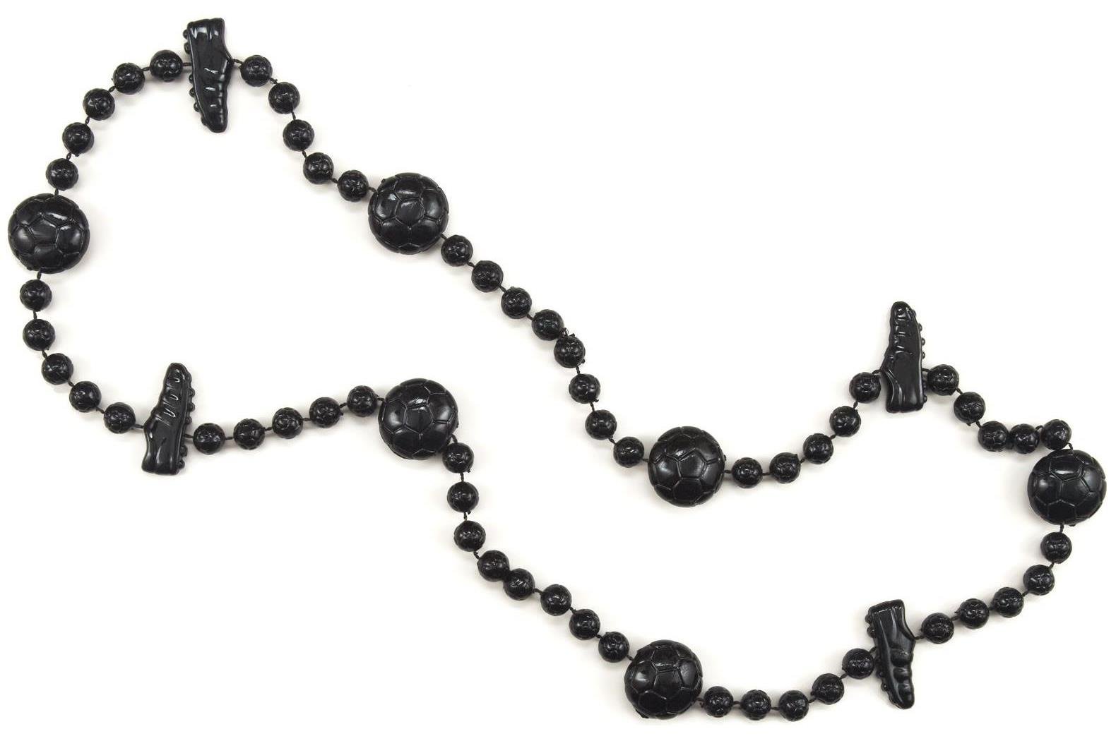 Sautoir perles léopard soccer Beistle 91,4 cm noir collier festif de supporter