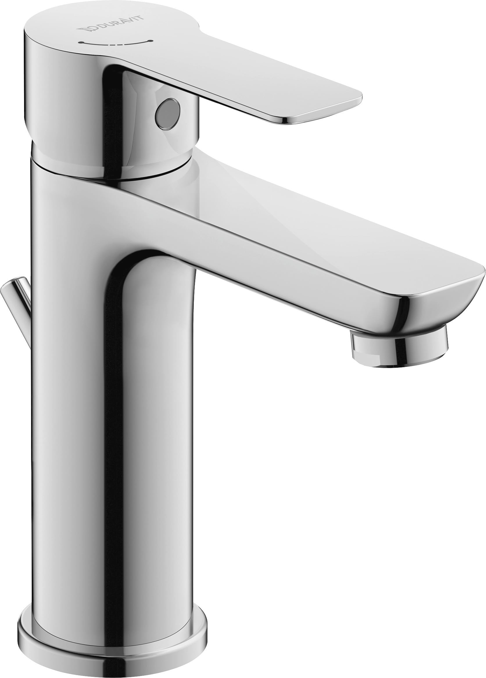 Duravit Bateria umywalkowa D-Code, rozmiar M (wysokość wylewki 167 mm), energooszczędna bateria umywalkowa (FreshStart), oszczędzający wodę kran łazienkowy (MinusFlow), z zestawem odpływowym z