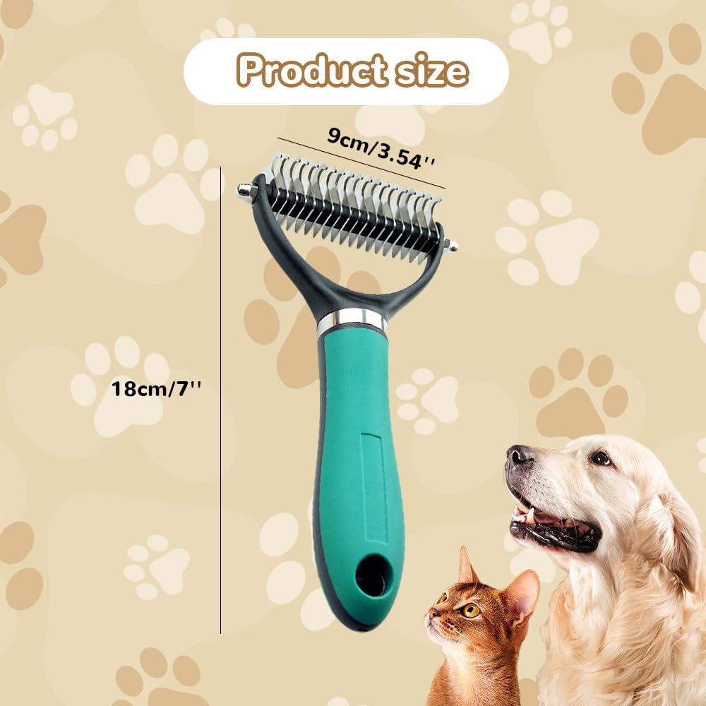 Hundebürste, 2026 Neu Hundebürste Unterwolle Kurzhaar und Langhaar Metallzähne Unterfellbürste Hunde Katzenbürste, Unterwolle Bürste für Katze und Hunde (Grün+ Orange)