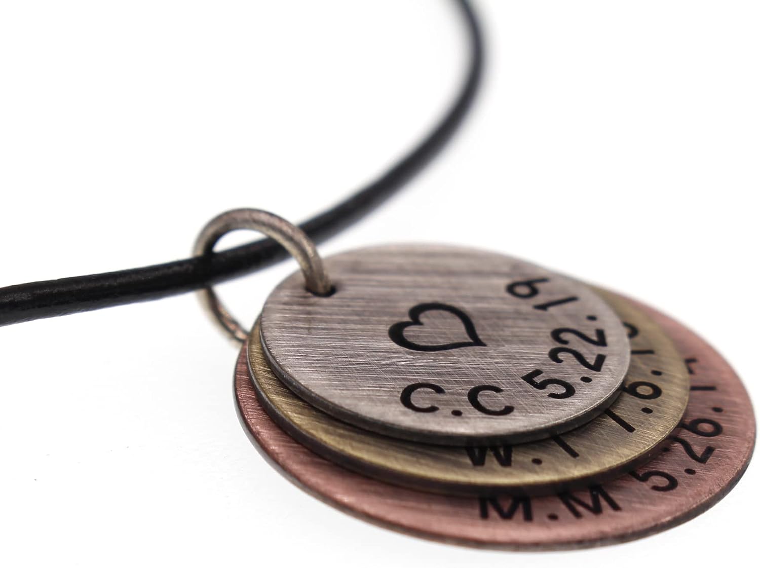 Mixed Metal Rustic Style Necklace for Men, Silver, Brass, Copper Necklace