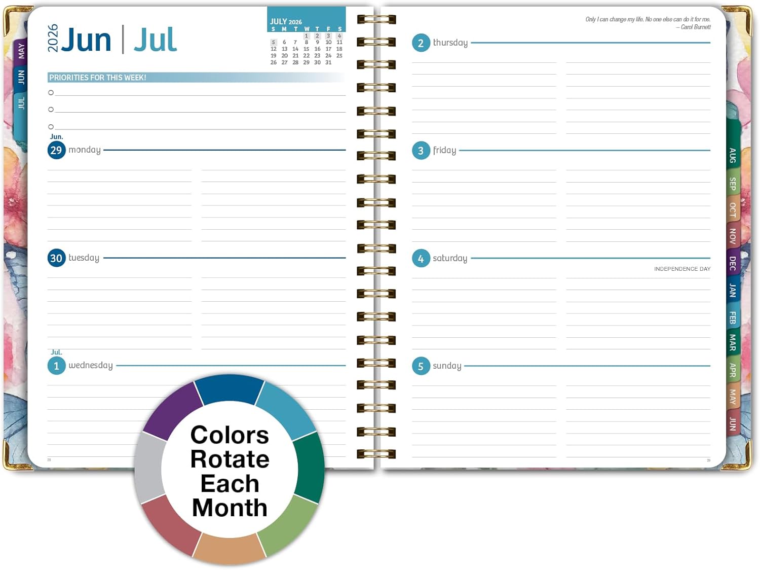 HARDCOVER Academic Year 2026-2027 Planner: 14 Months (May 2026 Through June 2027) 8.5"x 11" Daily Weekly Monthly Planner Yearly Agenda. Bookmark, Pocket Folder and Sticky Note Set (Watercolor Butterflies)