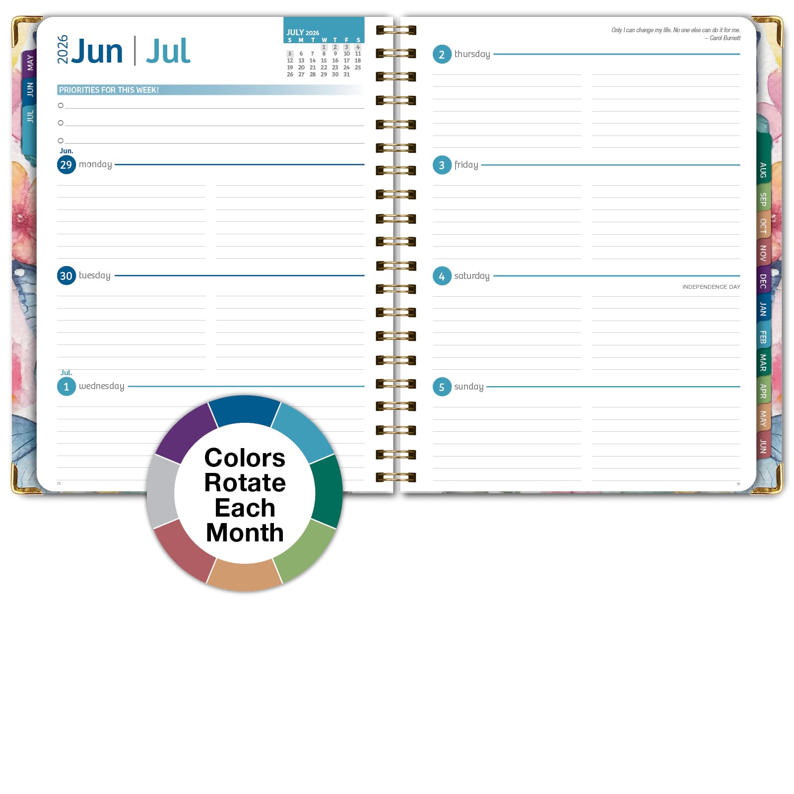 Agenda de tapa dura para año académico 2026-2027: 14 meses (de mayo de 2026 a junio de 2027) 8.5 x 11 pulgadas, agenda anual, semanal, mensual, marcapáginas, carpeta de bolsillo y juego de notas