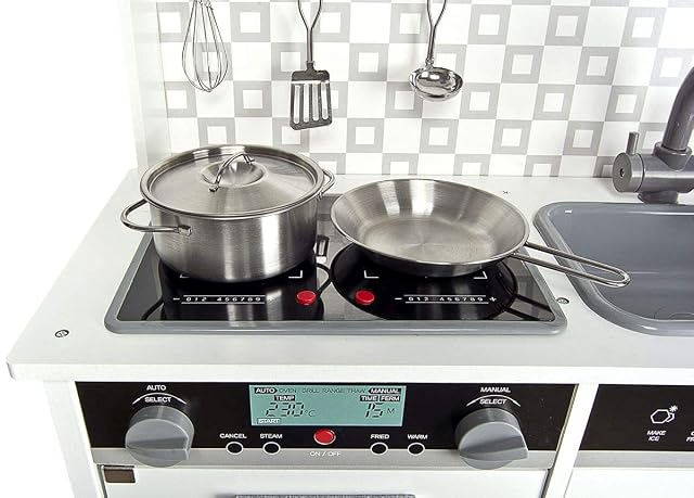 Foto 6 de 8 de Leomark White Modern Cocina Madera Infantil con Accesorios: Campana Extractora, microondas - Color Blanco