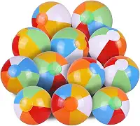 SYZ Bolas De Praia De 12' A Granel - Brinquedos Infláveis Para Piscina Para Crianças, Suprimentos Para Festas De Aniversário, Lembrancinhas, Decorações De Luau - Explodir, Cor Clássica Do Arco-Íris, B