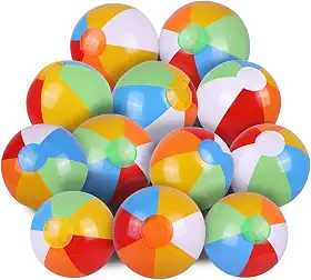 SYZ Bolas De Praia De 12' A Granel - Brinquedos Infláveis Para Piscina Para Crianças, Suprimentos Para Festas De Aniversário, Lembrancinhas, Decorações De Luau - Explodir, Cor Clássica Do Arco-Íris, B