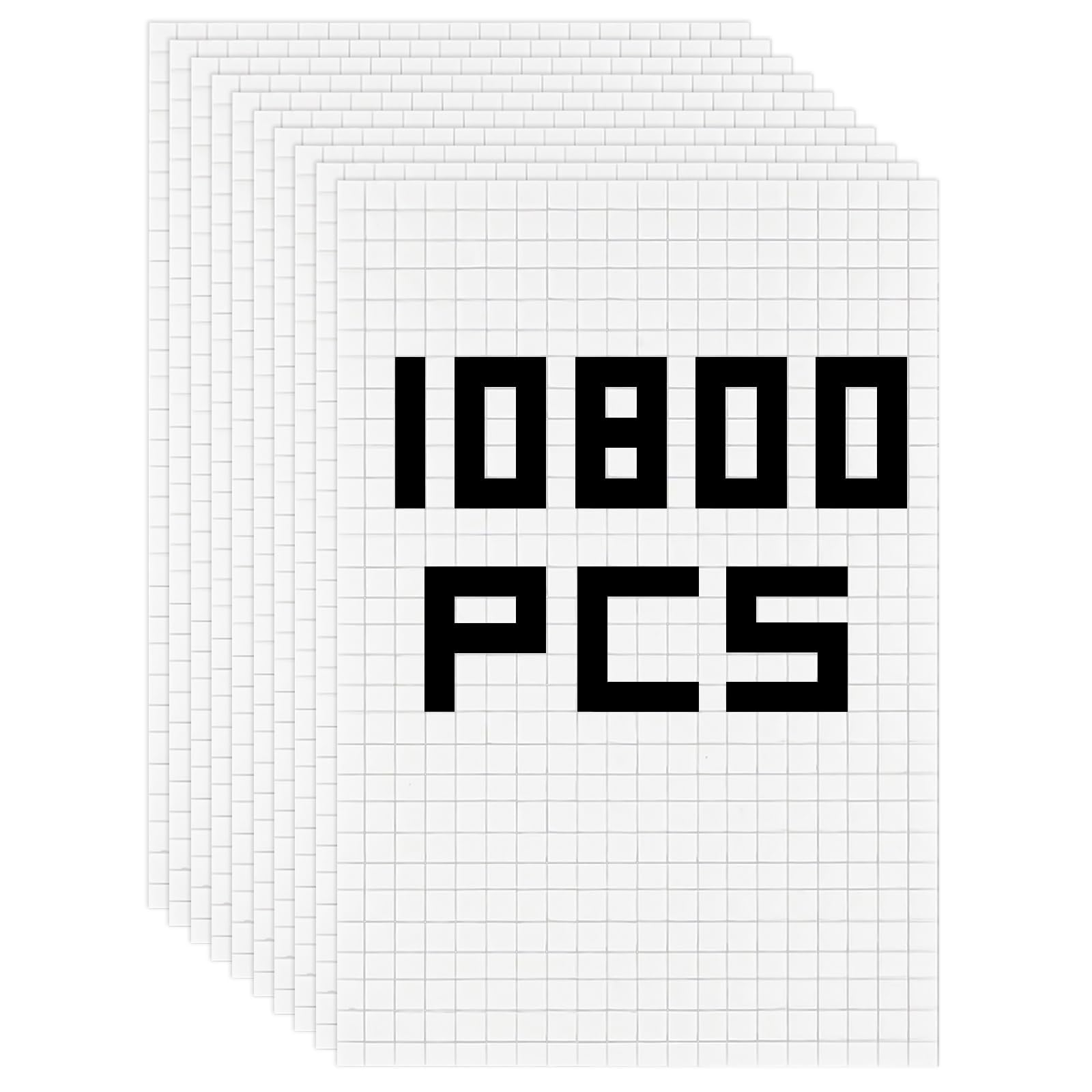 ktxaby 10800Pcs 5mm Foam Dots Square Double-Sided Adhesive Pads Mini 3D Adhesive Foam White Mount Sticky Sheets for DIY Crafts Scrapbook Art Office Supplies 1.8mm Thick (18 Sheets)