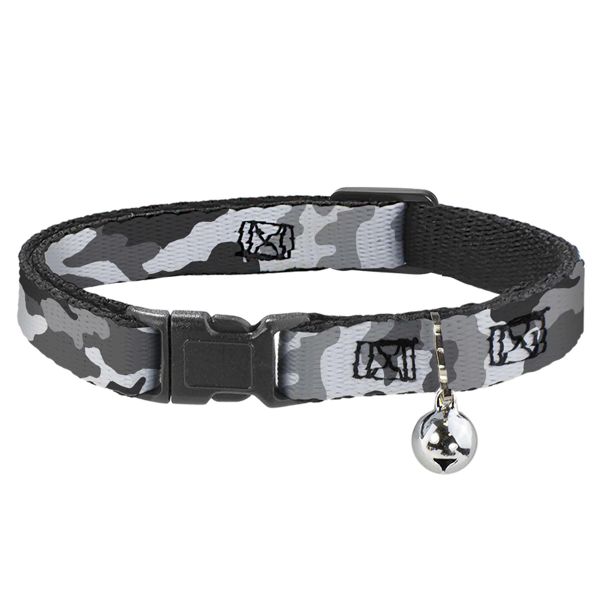 Collar de gato breakaway Buckle-Down camuflaje blanco ajustable con cascabel de seguridad