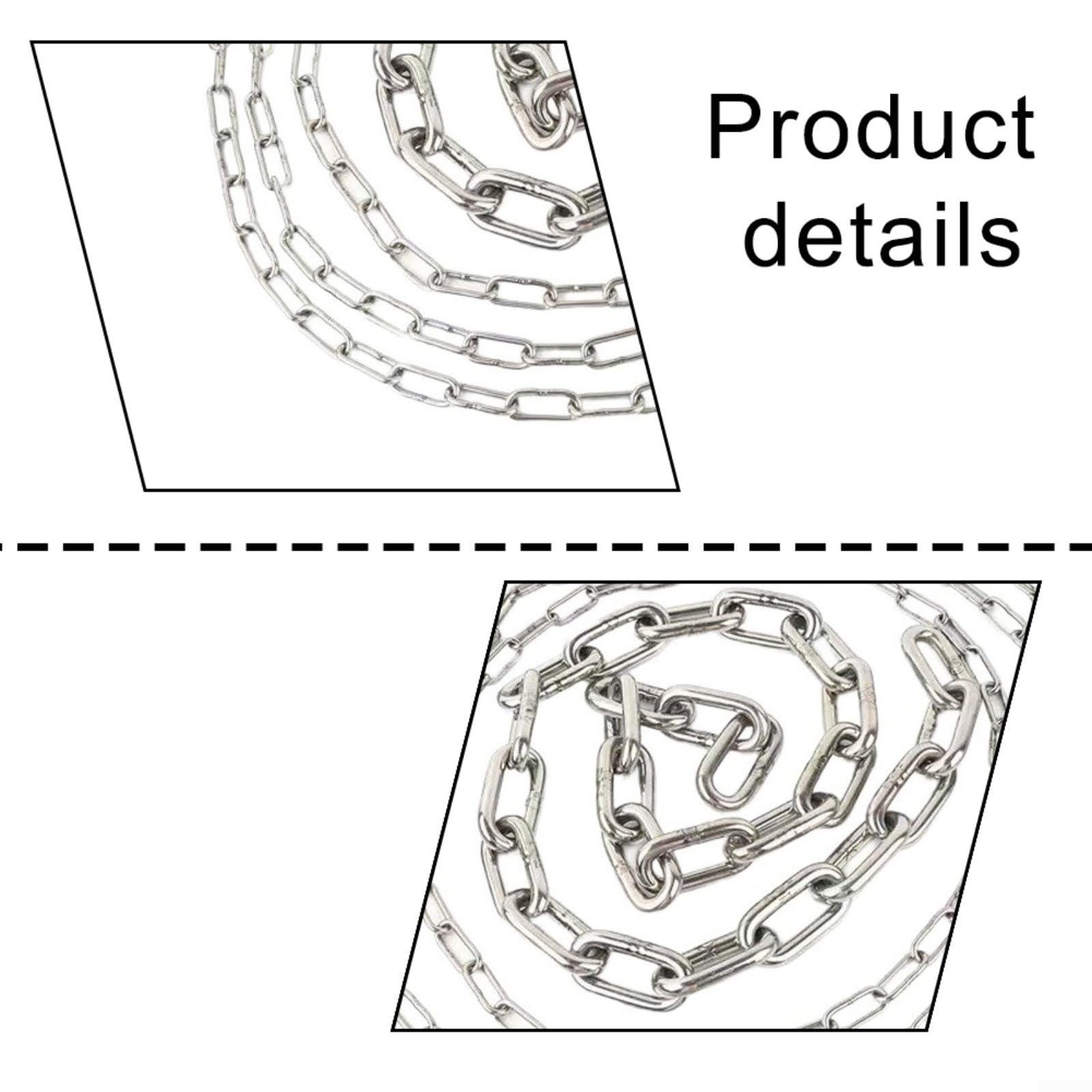 316 Edelstahl Für Kette 2M Für Marine DIY Projekte | 2M Länge,316 Marine-Grad Stahl, Rostfest,2-8mm Dicke Optionen, Schweißlinks,Für Verankerung, Zaun(316-2m-8mm)