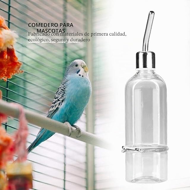 Foto 5 de 7 de TOPINCN Alimentador De Agua del Loro Fuente De Agua Potable Automática Boquilla De Acero Inoxidable Pezón…