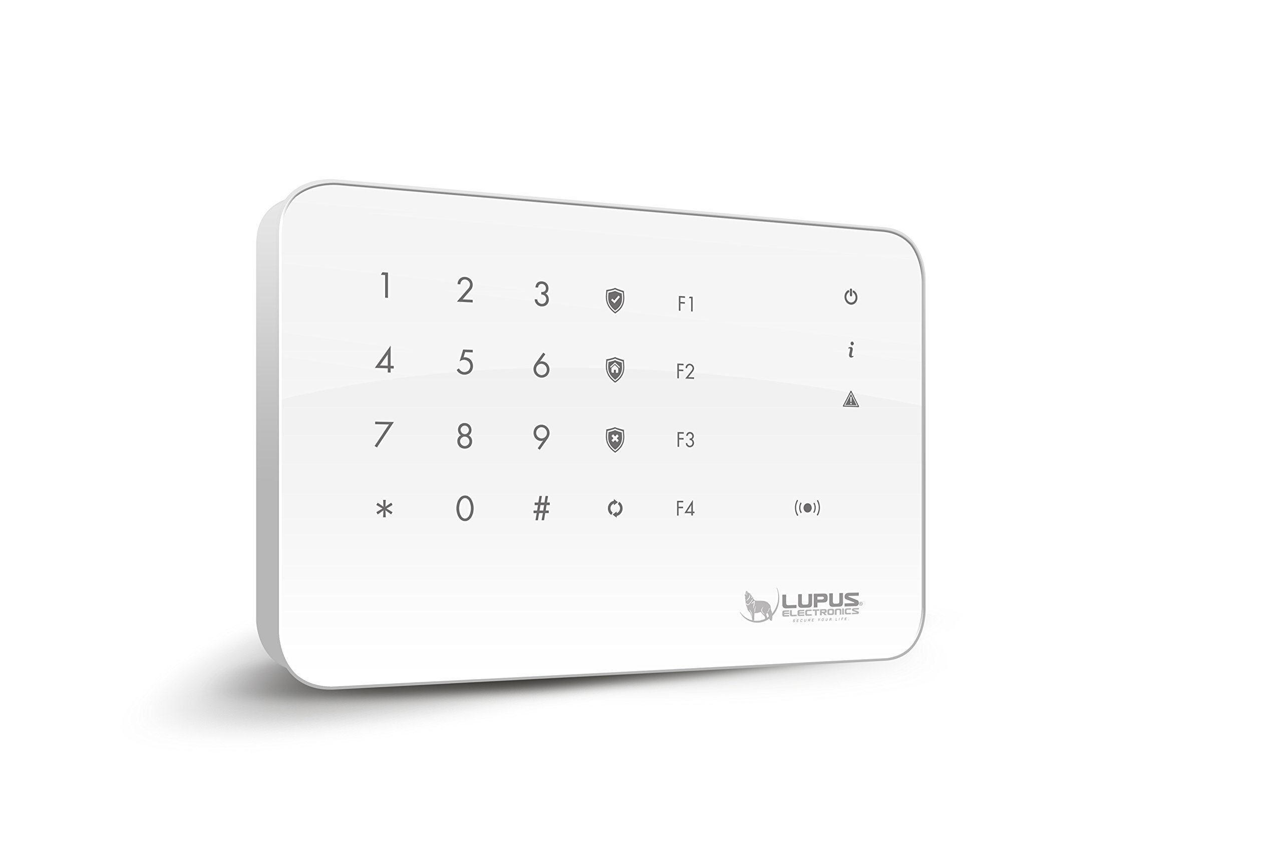 LUPUS Outdoorkeypad für die Smarthome Alarmanlagen, Kontrolleinheit zum scharf/home/unscharf schalten mit Tagreader, 4 Automationstasten, Batterie- oder Netzbetrieb