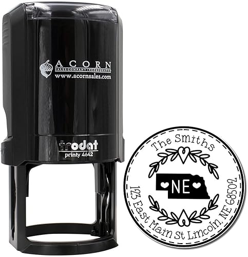 Miniatura 238 de Round State Love - Sello de dirección de devolución para Texas, uso con almohadilla de sello, mango de madera, sello de dirección de Texas