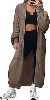 Women's Oversized Long Cardigan Open Front Duster Sweater Coatigan with ...