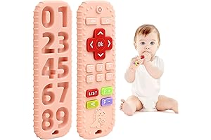 Silicone Remote Control Pink Baby Teether for Teething Relief