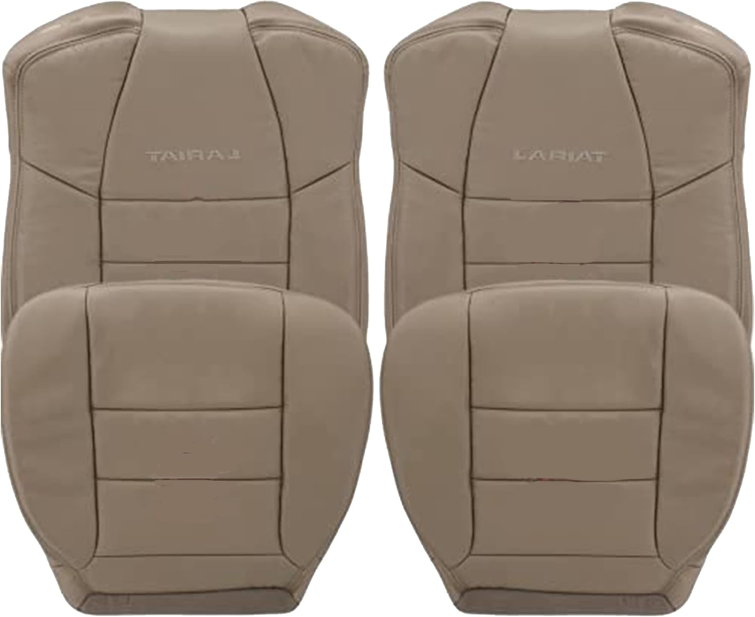 2002 2003 2004 2005 2006 2007 Ford F250 F350 Extended Cab Leather Seat Cover Replacement in Tan & Synthetic Leather Seat Cover for Ford F250 F350 (Synthetic Leather (Vinyl), Front (2 Bottom & 2 Top))