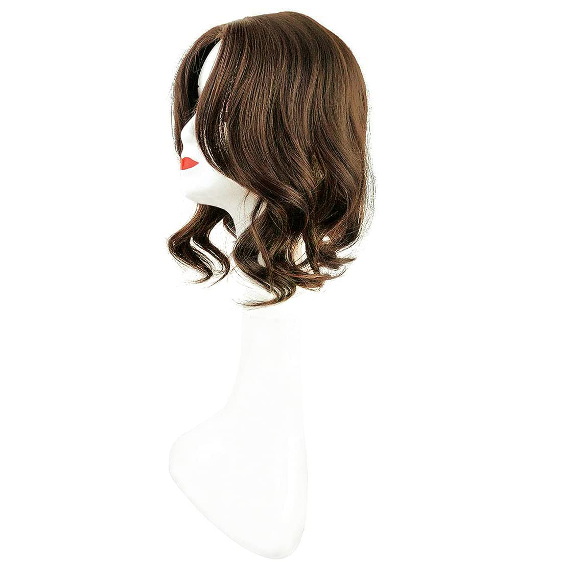 14" Natural Wavy Hair Toppers for Women, Middle Part 11x13cm U Part Silk Base Topper Hair Piece Clip in Topper Top Hair Extensions Wave Wiglets Hairpieces for Thinning Hair Light Brown
