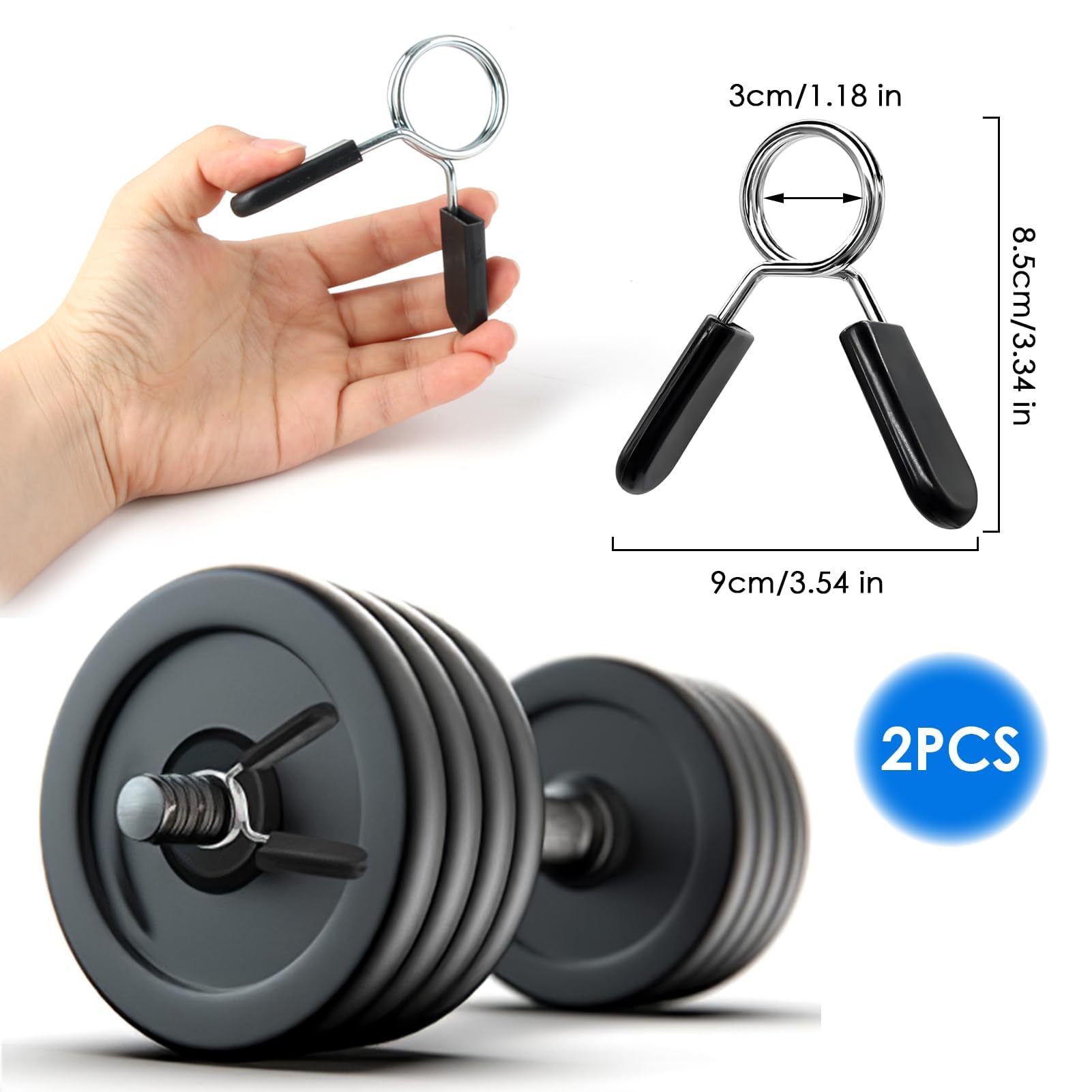 Barbell Clips Anti Slip 2-Pack Anti-Slip Barbell Clips – Hex Dumbbell ...