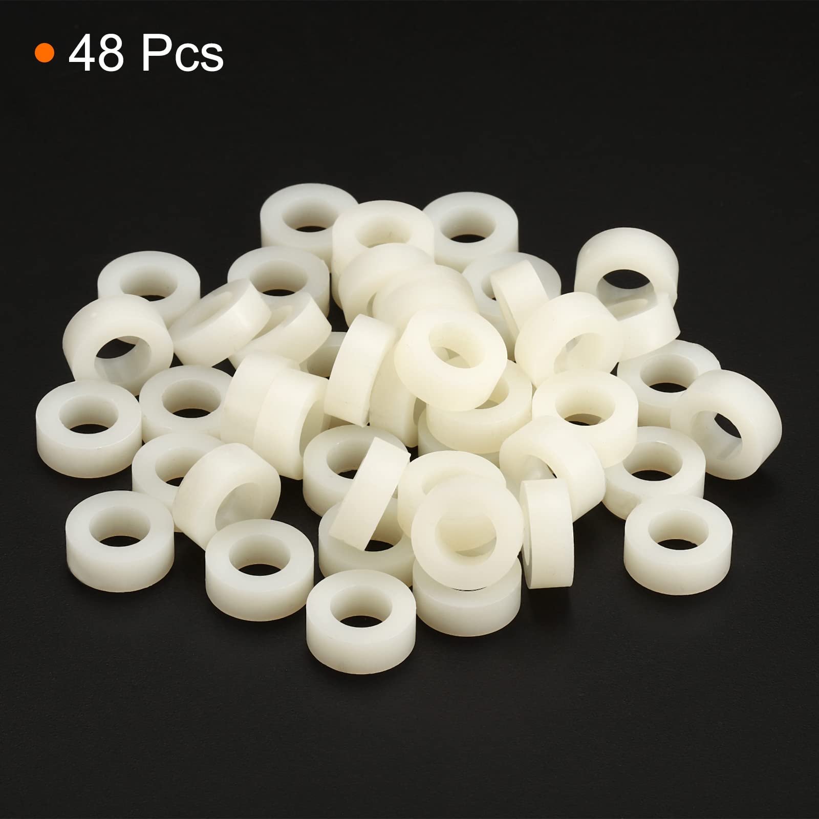 PATIKIL Tondo Distanziale Rondella, 48pz Nylon 6.2mm ID x 11mm OD x 4mm L per M6 Viti Blocco Stampante 3D TV Parete Montaggio Elettrico Presa, Beige