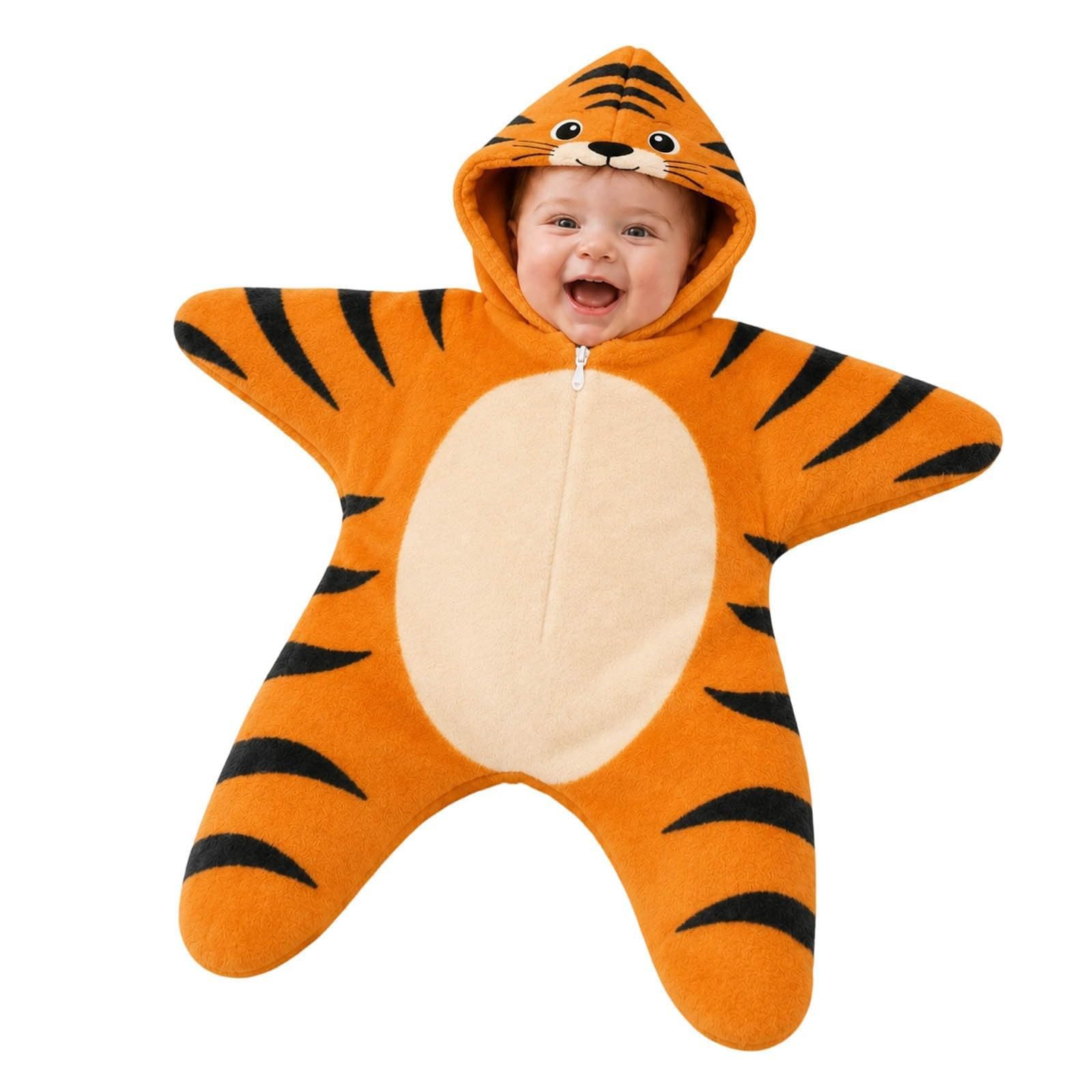 Baby Stella Costume Halloween Bambino Pagliaccetto Tutina Tuta in Pile Zip | Costume Animali Carini Invernale Caldo Con Cappuccio Morbido Tuta Da Passeggino Compleanno Tutine Neonato Party Loungewear