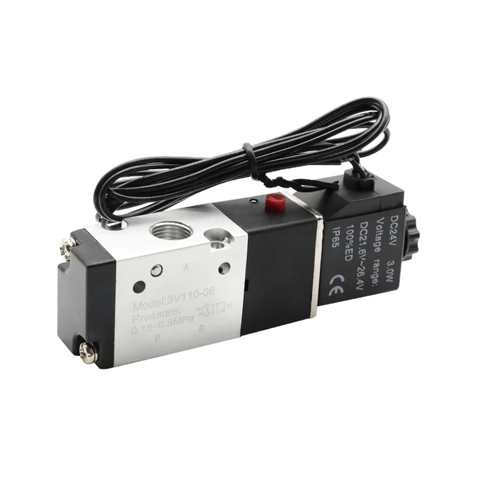 Électrovanne 3V110-06 commande électrique simple 3 voies 2 positions 12V continu
