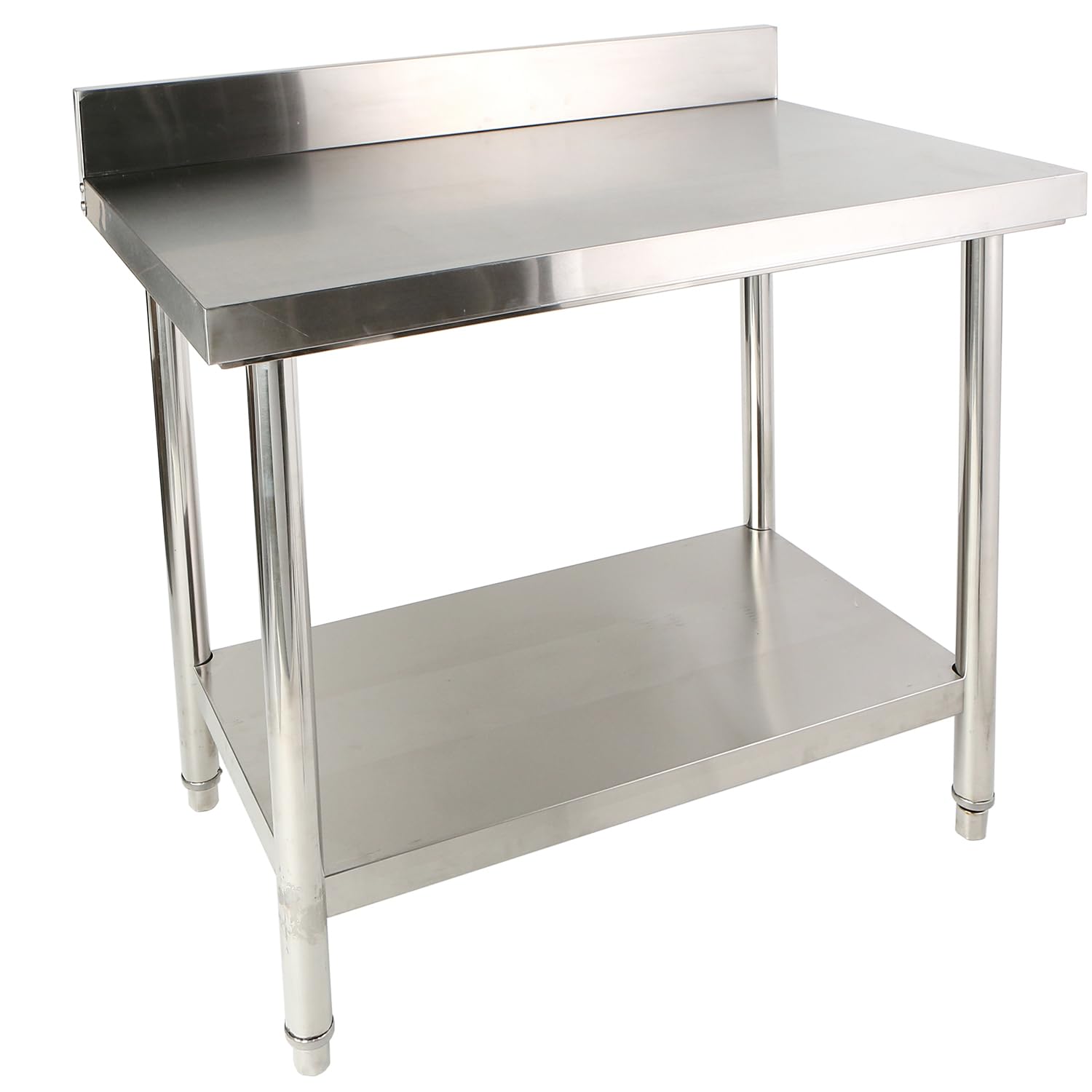 Mesa de trabajo de cocina de acero inoxidable - 120 x 85 x 60 cm con borde - Mesa de gastronomía con capacidad de carga hasta 250 kg - Mesa de cocina de acero inoxidable para gastronomía con