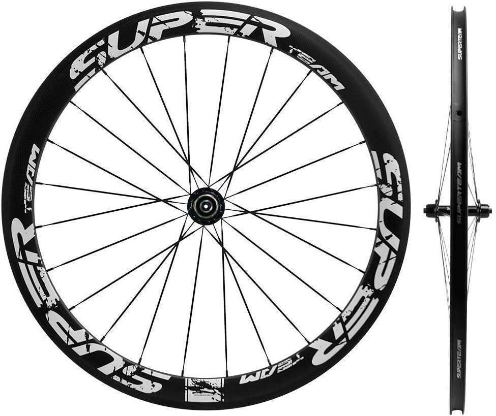 Superteam 50mm Clincher Wheelset 700c 23mm Width Cycling Racing Road Carbon Wheel Decal