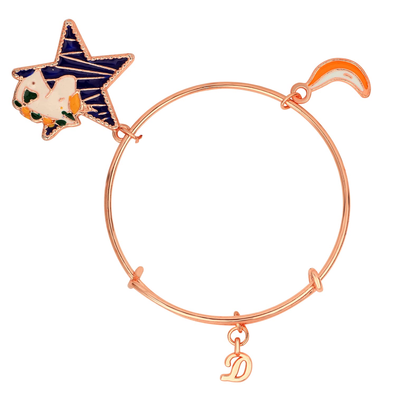 Mahi D Letter Banana & Star Unicorn Shaped Charm Bracelet with Rose Gold Plated for Kids (BRK1100851Z) (B0BFLJL6S3) Amazon Price History, Amazon Price Tracker