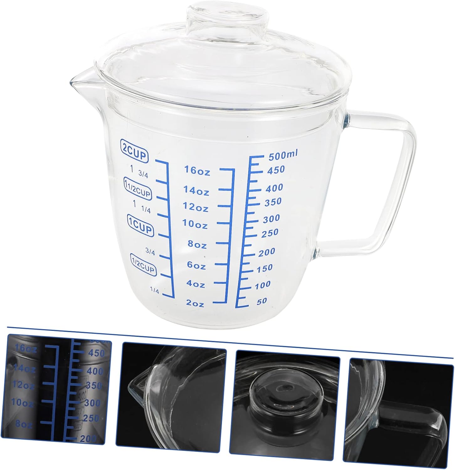 Breakfast Cup Milk Cup Glass Measuring Cup with Lid Measuring Cups Glass Breakfast Cup with Scale Household Measuring Cup Kitchen Breakfast Cup Household Milk Cup Glass Milk Cup