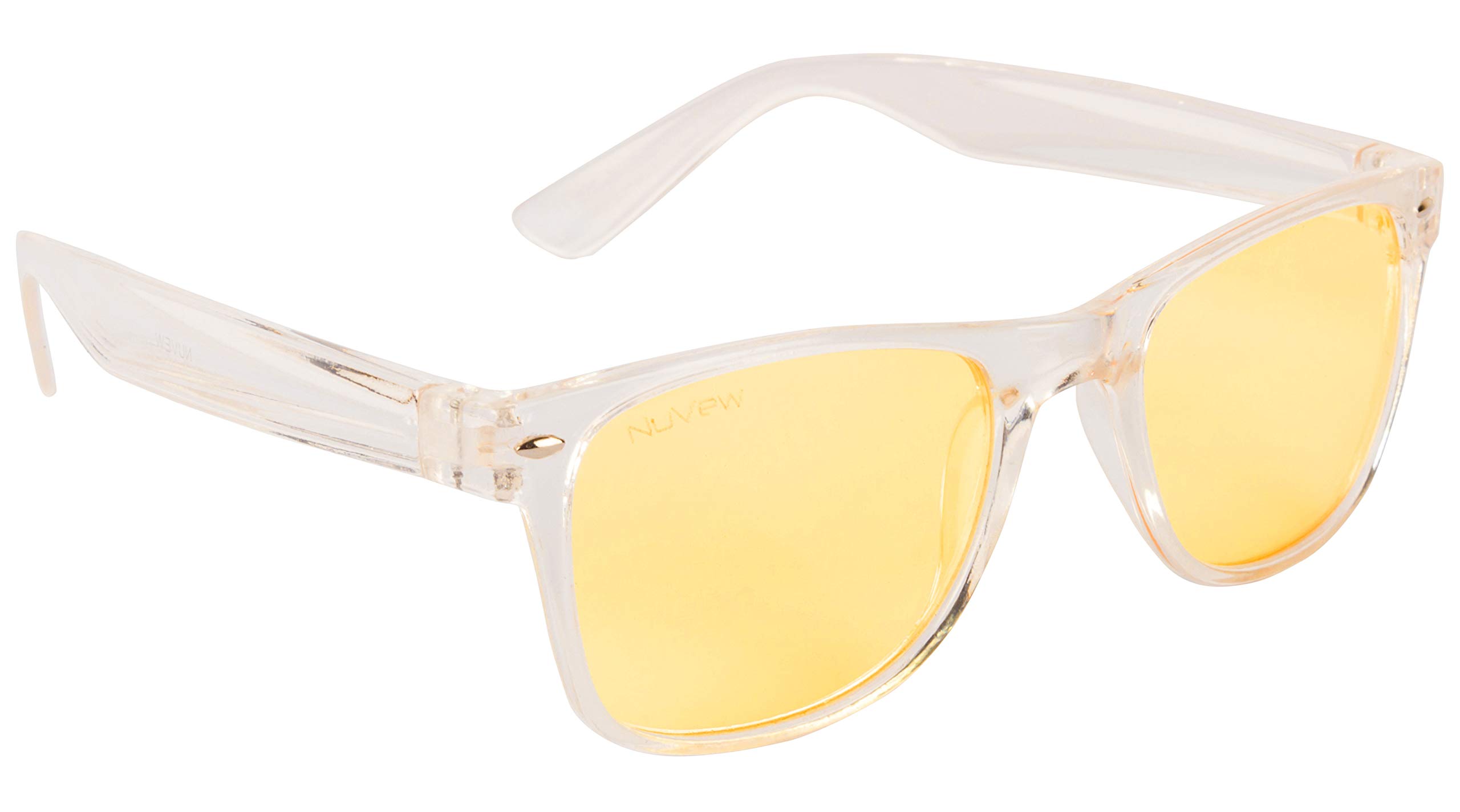 UV Protected Rectangular Unisex Sunglasses - (Yellow Lens | Clear Frame | Medium Size | NW-82230-22)-image-25