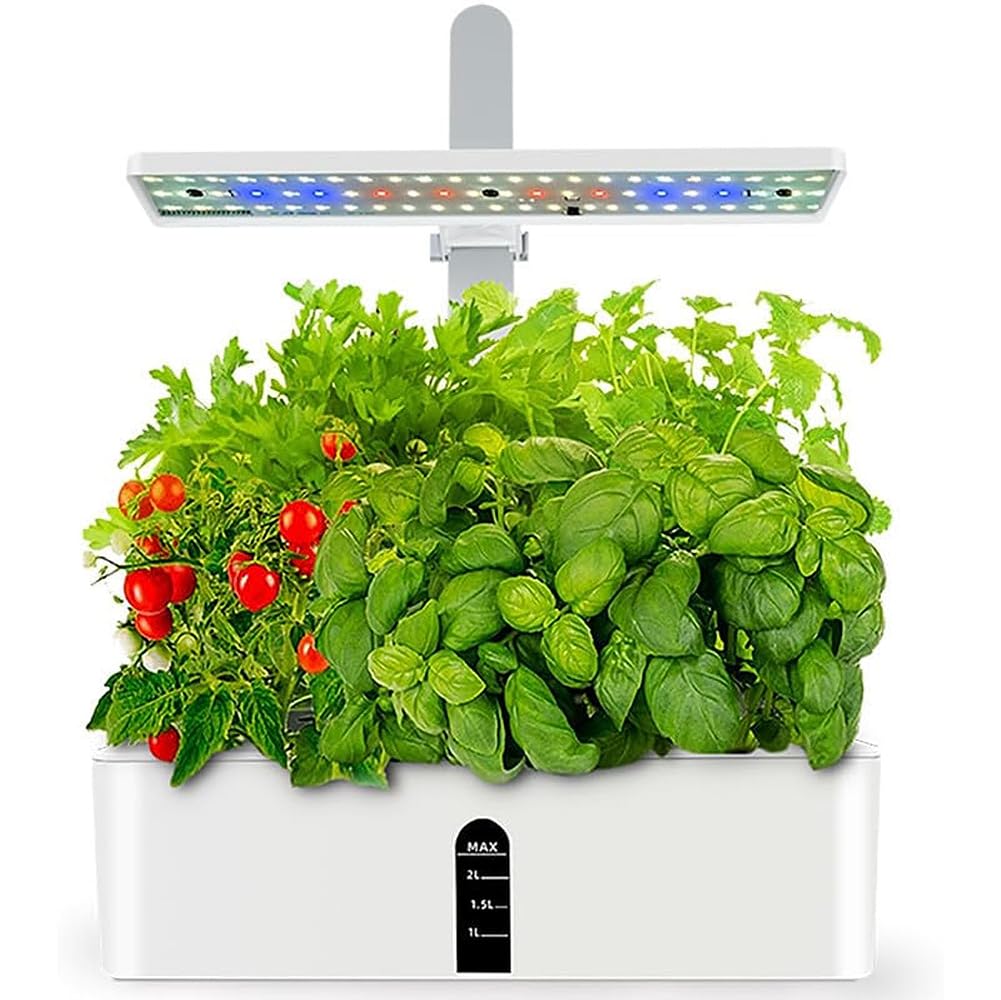 FHRKA Hydroponics Growing Systems 9 pods Smart Garden with Height Adjustment LED Grow Light, Auto Timer, Water Shortage Alarm