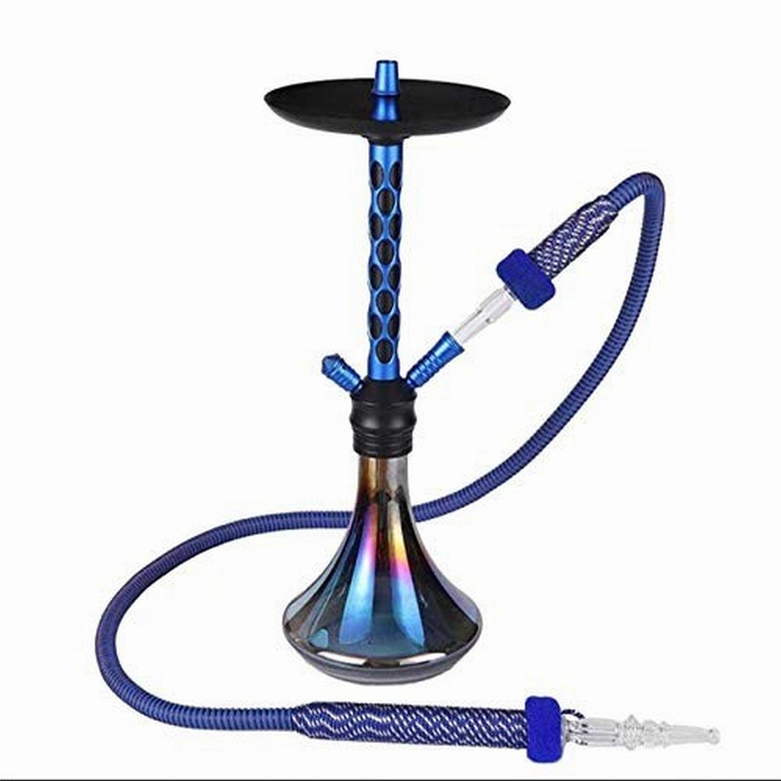 Hookah de doble tubería de doble tubería, conjunto de casquías de gancho de cristal, conjunto de copa de nariz portátil, adecuado para familias, hoteles, bares, club