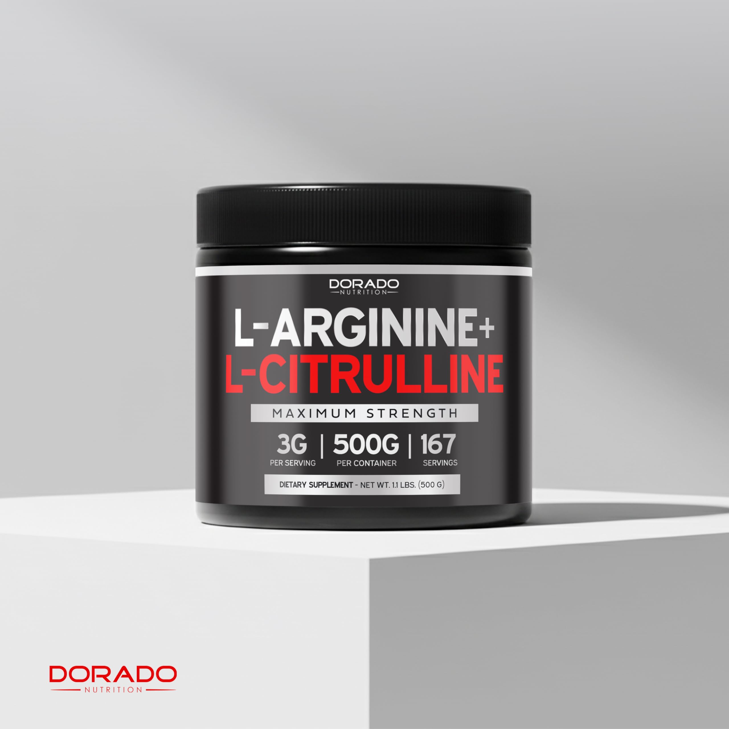 L Arginine L Citrulline Supplement Powder (3g) Nitric Oxide Booster Powder - L-Citrulline Supplements for Men & Women - Stamina, Performance & Endurance for Workouts - Vegan Safe & USA Made