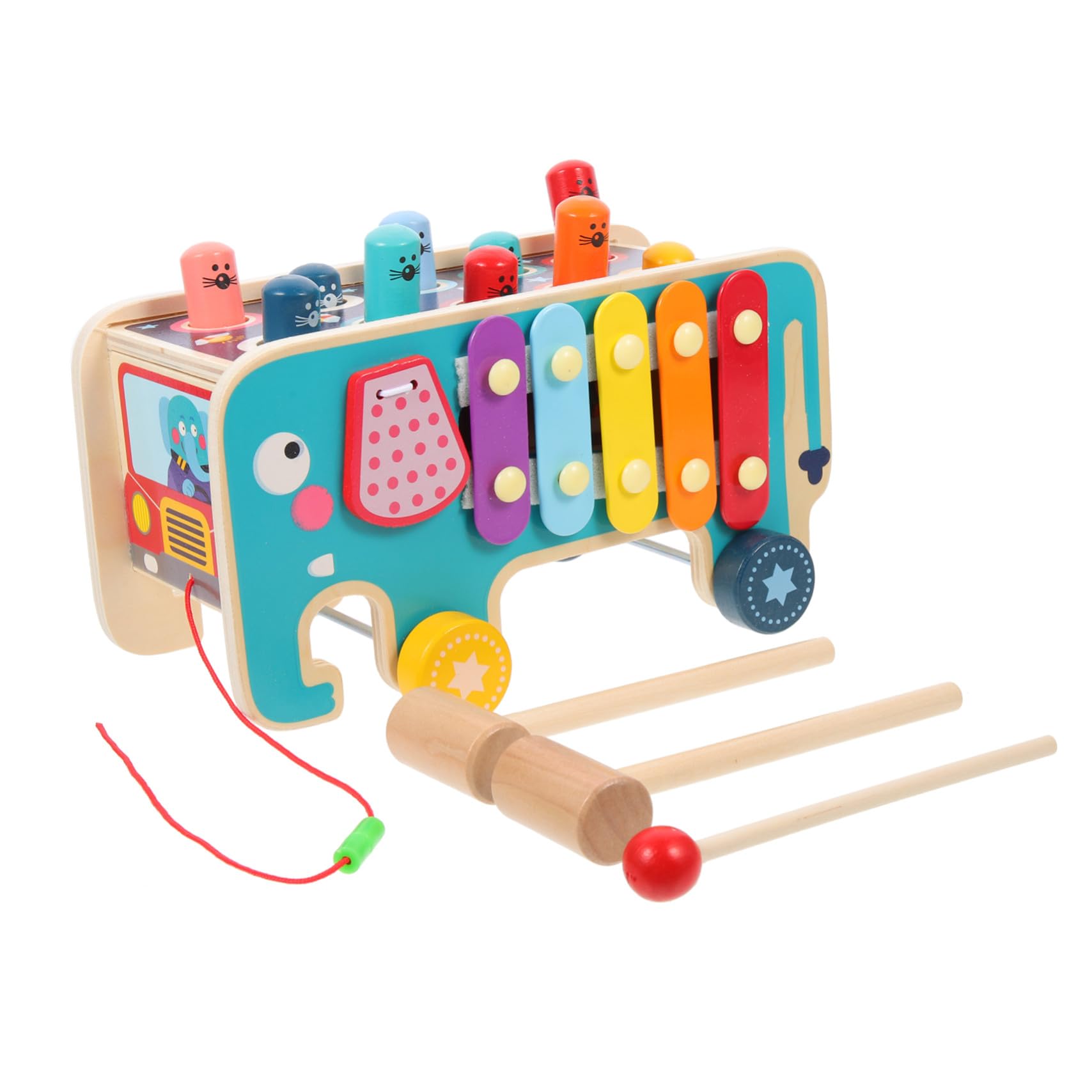 ifundom Giocattolo Musicale Pianoforte Didattico in Legno per Ragazzo Ragazza Ragazza Strumento Percussione Educativo Martello e Xilofono Combinati per Scuola Materna