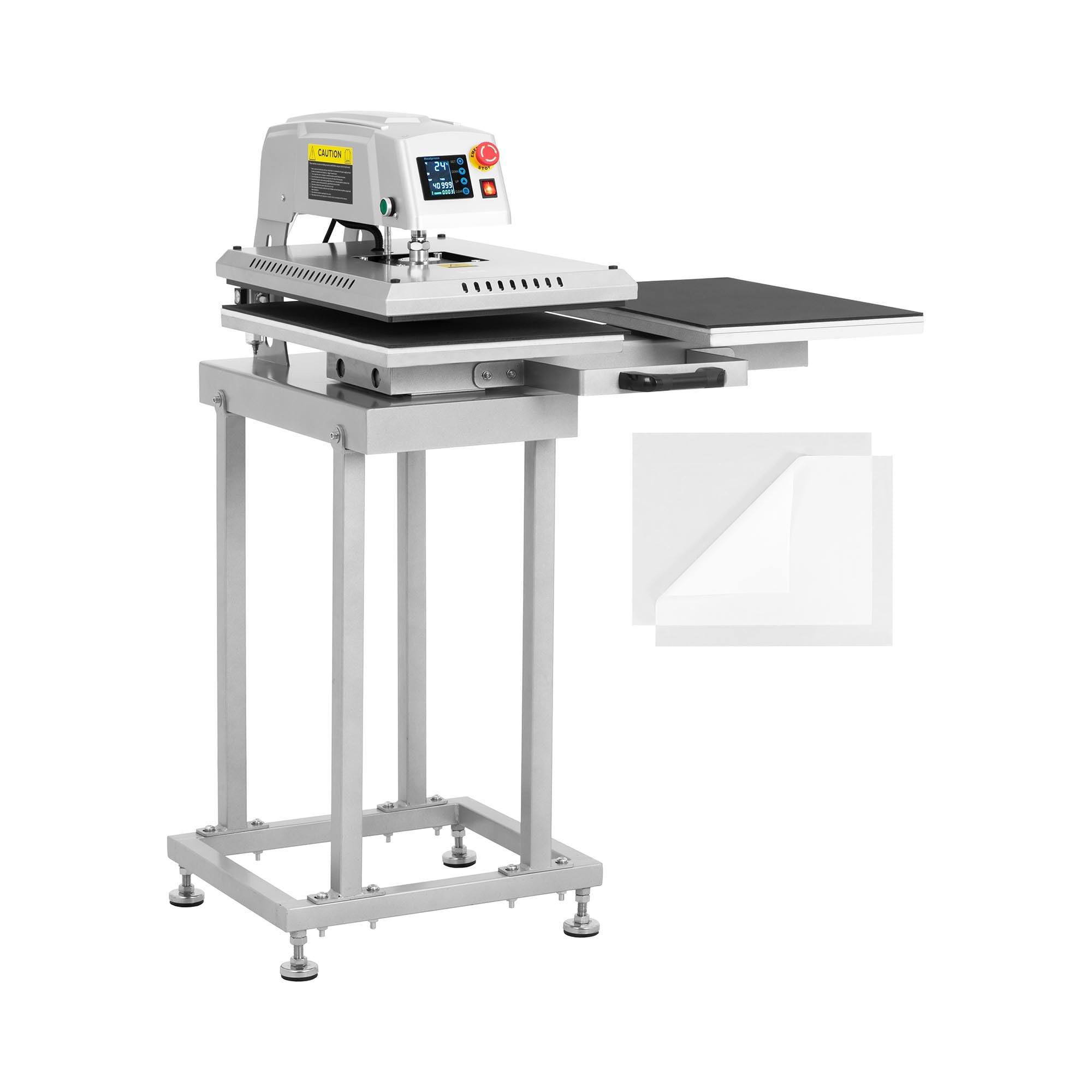 MSW Termopressa pneumatica Doppia 40 x 60 cm Con base Termopressa per cappellini Pressa a caldo per magliette Termopressa pneumatica