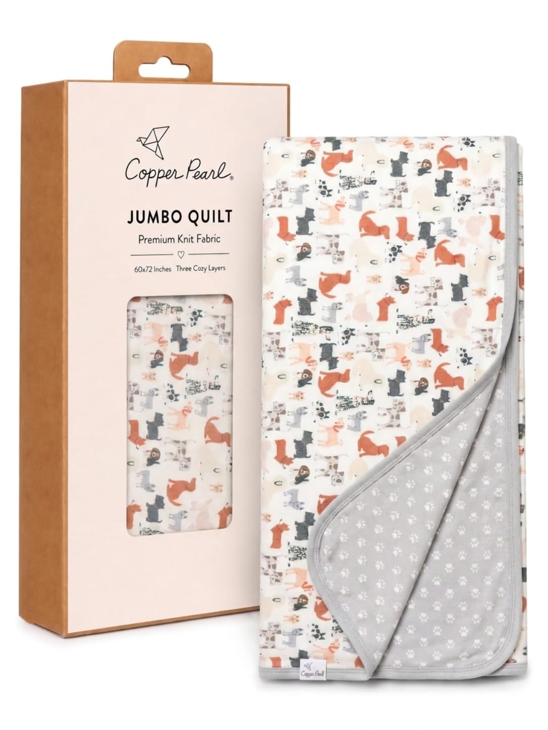 Copper Pearl Jumbo Three-Layer Baby Blanket: Soft Baby Quilts for Boys and Girls | Breathable, Cozy, Toddler Blanket | Baby Quilt for Newborns | 60x72 Premium Material | Rufus