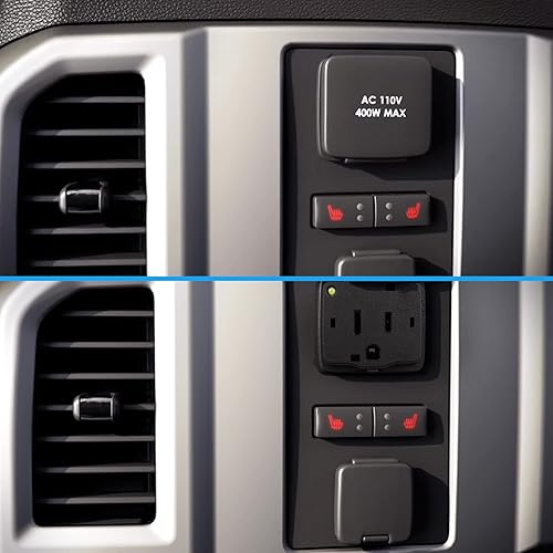 Miniatura 3 de Enchufe de toma de corriente trasera de consola central para Ford F150 2015 2016, 110 V 400 W AC Socket Asamblea Reemplazar FL3Z-19N236-A