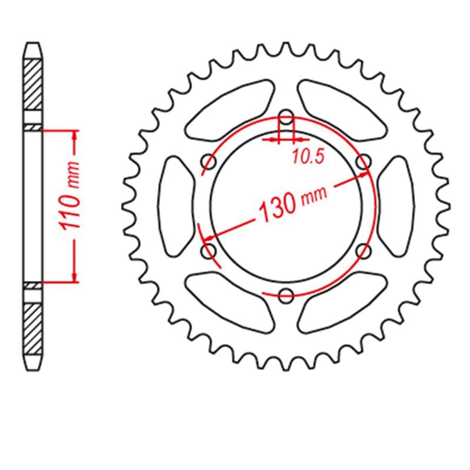 Piñón de transmisión para Kawasaki EX250 para Ninja 250R 1988-2007, GPX250R EX250F 1988-2005, EX GPX 250 Piñón Y Corona para Motocicleta (CNC) 520, 14T 45T (Delantero Trasero)(45T)