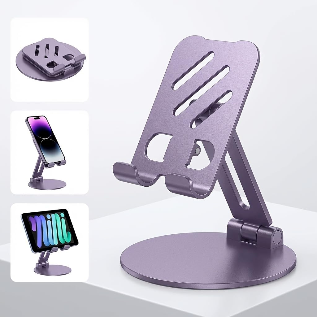 360-Degree Rotating Aluminum for Alloy Phone Stand - a Compact Portable Folding Desktop Holder, Suitable for All Smartphones And Tablets, an Ideal Office Accessory for Use During 17 Different Holidays